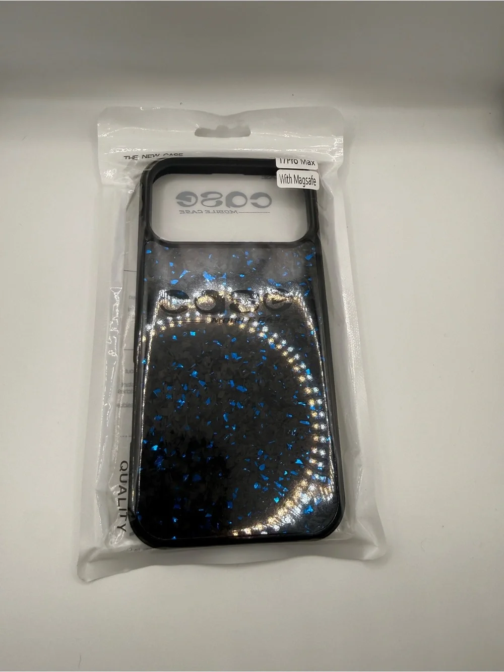 iPhone 17 Pro Max Black Blue Glitter MagSafe Phone Case New
